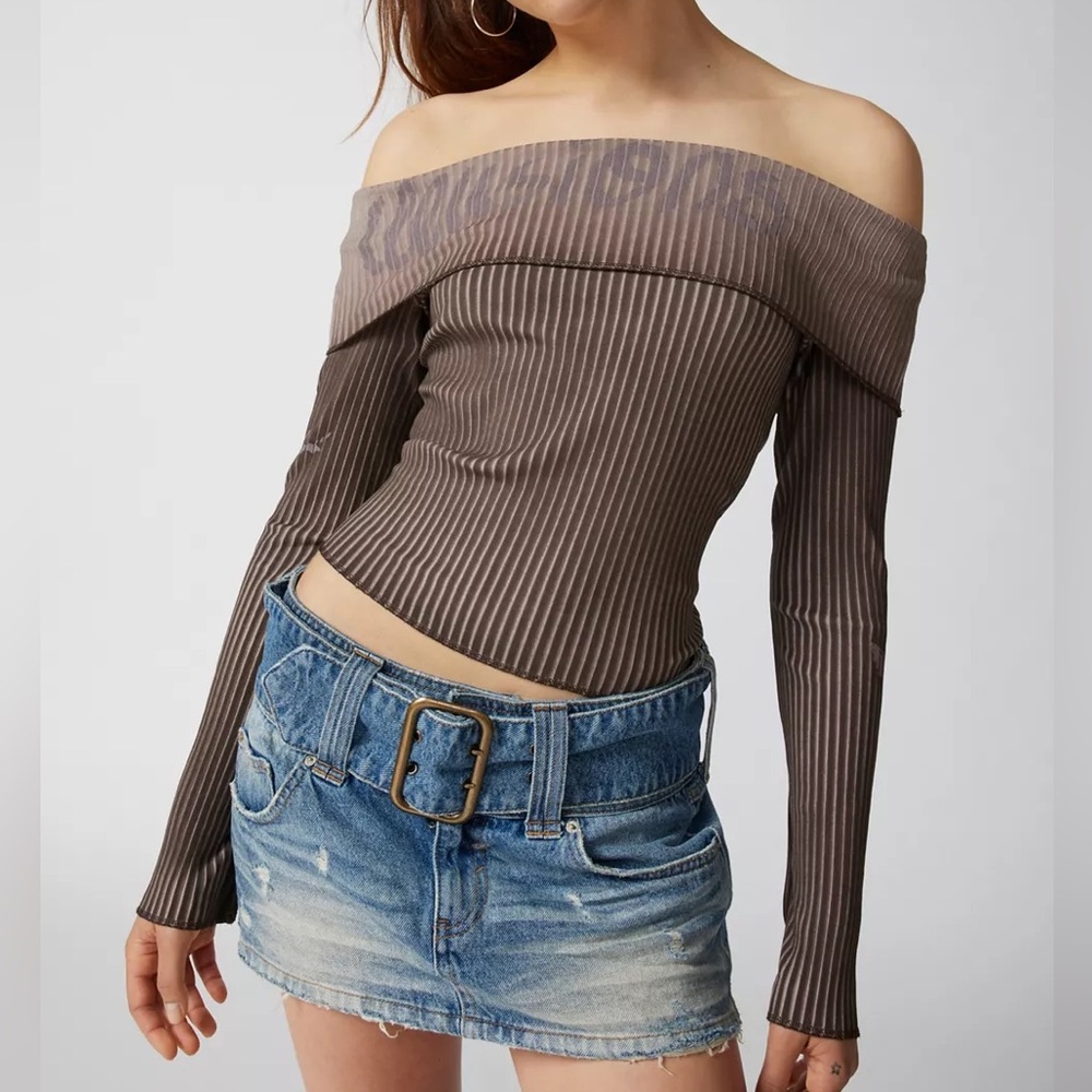Urban Outfitters Y2K Ribbed Off-Shoulder Top